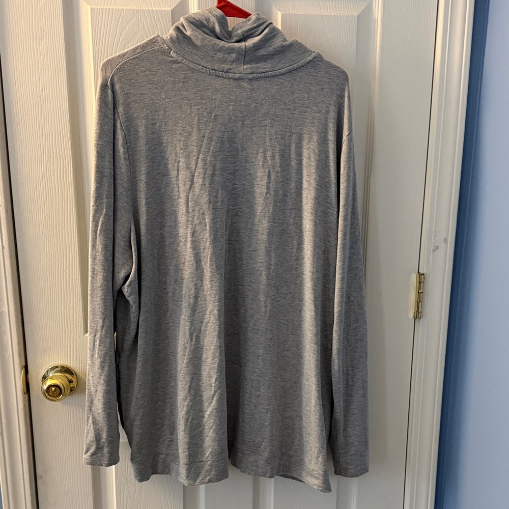 Eddie Bauer Women's Gray Cowl Neck Top plus size long loose fit - Picture 3 of 6